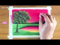 Beautiful Oil pastel Spring Landscape Painting for beginners | Oil Pastel Drawing