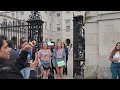 Officer Immediate Response as Rude Man Disrespects King's Guard!