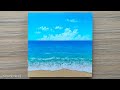Easy Seascape Acrylic Painting for Beginners || Ocean Beach Painting
