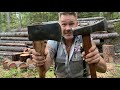 old chain saws and axes buck and split firewood , axe vs maul