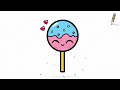 How to Draw a Cute Easy Lollipop for Kids Step by Step