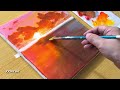 Sunset Seascape Painting / Acrylic Painting / STEP by STEP