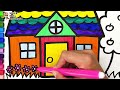 How To Draw A House 🏡 Drawing And Coloring A House With A Garden🏠🌳 Drawings For Kids
