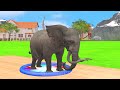 Paint & Animals Duck,Gorilla,Lion,Elephant,Cow,Sheep Fountain Crossing Transformation Animal Cartoon