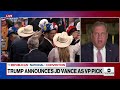 Former New Jersey Gov. Chris Christie reacts to Trump VP nomination
