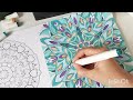 New icy mandala drawing for everyone, short process drawings with aqua markers