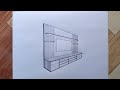 how to draw tv cabinet#twopointperspective #architecturedrawing #drawing #drawingperspective