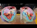 Cotton Candy Ice Cream Fruit Britto - Korean Street Food