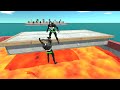 Super Hero Fight With Themselves On The Lava Lake - ARBS