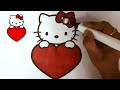 Hello kitty coloring page | Hello kitty drawing and coloring