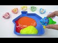 Satisfying ASMR l How To Make Rainbow Heart Cake with Kinetic Sand
