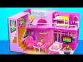 How To Make Design Beautiful Pink Castle with Three Bedroom from Cardboard ❤️ DIY Miniature House