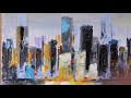 Abstract Cityscape Painting / Demo / Easy For Beginners / Relaxing / Daily Art Therapy / Daily 058