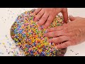Nerds Candy Rainbow Slime - Mixing Nerds Makeup and Eyeshadow Into Crunchy Slime ASMR