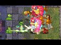 Pvz 2 Gameplay - Mega Gatling Pea & Pea Vine Combo Vs All Peashooters Team - Who Will Win ？