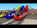 【踏切アニメ】あぶない電車 TRAIN THOMAS RAINBOW COLORS🚦Fumikiri Town 3D Railroad Crossing Animation