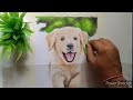 How to draw a Puppy Dog with oil pastel colours