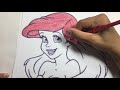Disney Princesses Coloring Pages - Jasmine Snow White Cinderella Ariel Belle Aurora Rapunzel