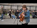Andrew Duncan, guitar busker in Trafalgar Square 9th March2024 - part 1