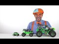 Learning Monster Trucks with Blippi Toys! | Vehicles For Children | Educational Videos for Kids