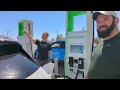Tesla vs CCS In The Race To Vegas! 5 Electric Cars Push The Charging Networks To The Max - Pt. 2