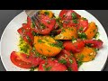 Delicious recipe for marinated tomatoes! 🍅Best snack ever.