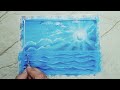 Ocean and clouds landscape tutorial | How to paint clouds | How to paint ocean