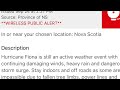 Alert Ready Canada #5: Civil Emergency message for Pictou County Nova Scotia (My home county)