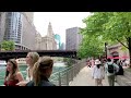 Chicago Riverwalk tour ,  Downtown Chicago Walking Tour 4K |   Visit In The USA
