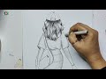 How to draw a girl from behind | Easy tutorial girl from backside drawing