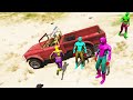 GTA 5 Spiderman Colourfull Ragdolls falling into Pool (Spider-Man Ragdolls) Ep-01