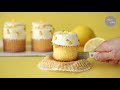 [ 레몬컵케이크, Lemon cupcake ] 레몬커드와 레몬버터크림 / 레몬을 그대로 담은 케이크 🍋