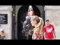 DISRESPECT THE KING'S HORSE: Tourist Complains to Her Friends That Horse BIT Her at Horse Guards