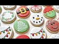 10 EASY CIRCLE CHRISTMAS COOKIES ~ Santa, Snowman, Rudolf, Tree, Snowflake, Wreath, Elf, Gingerbread