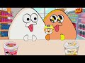 Bou's Revenge - Poulina vs Blue Pou Convenience Store Yellow Blue MUKBANG | Animation | ASMR