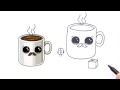 How to Draw a Cartoon Cup of Coffee Cute and Easy with Mustache