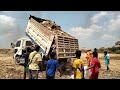 Mini Bulldozer Komatsu Push Trash with 5 T dumb truck