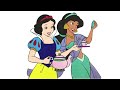 Disney Princess Coloring Book Compilation Anna Elsa Cinderella Tiana Jasmine Ariel Mulan Merida