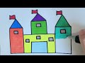 How to Draw a Castle | Easy Drawing and Coloring for Kids