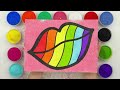 Lips Rainbow Make Up Set | Drawing, Sand Painting & Coloring for Kids, Toddlers | Draw With Me