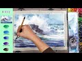 Without Sketch Landscape Watercolor - Wave (color mixing, Arches) NAMIL ART