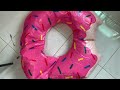 Fake intex donut float pop and deflate
