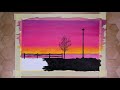 Lamppost at Dawn with Lake watercolor