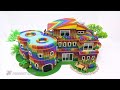 DIY How To Build Double Rooftop Wells, Villa With Rooftop Water Slide From Magnetic Balls