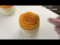 Peach Rose Jelly Pudding | Agar-agar Recipes 桃子花形果冻布丁， 燕菜糕食谱