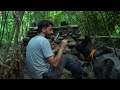 3 Days SOLO SURVIVAL CAMPING - Building Warm BUSHCRAFT SHELTERS with FIREPLACE. Fishing