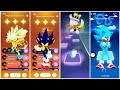 Super Silver Sonic vs Dark Sonic vs Tails Exe vs Blue Sonic | Tiles Hop EDM Rush