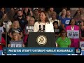 'I'm speaking!' Harris says to protesters at her campaign rally