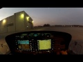 Sunset flight in a Diamond DA40