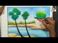 How to draw easy scenery #4. Pastel colour scenery drawing for beginners step by step// Tarun Art.